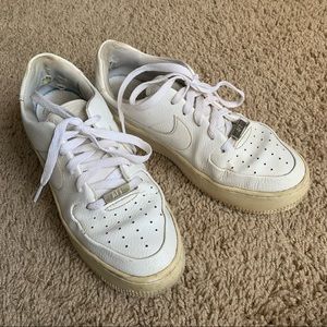 Nike Air Force 1 Sage Low Platform White Sneakers